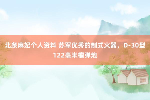 北条麻妃个人资料 苏军优秀的制式火器，D-30型122毫米榴弹炮