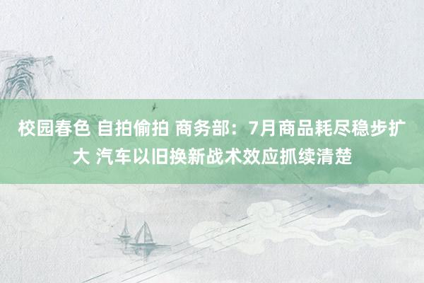 校园春色 自拍偷拍 商务部：7月商品耗尽稳步扩大 汽车以旧换新战术效应抓续清楚