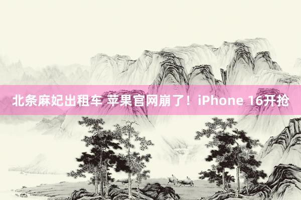 北条麻妃出租车 苹果官网崩了！iPhone 16开抢