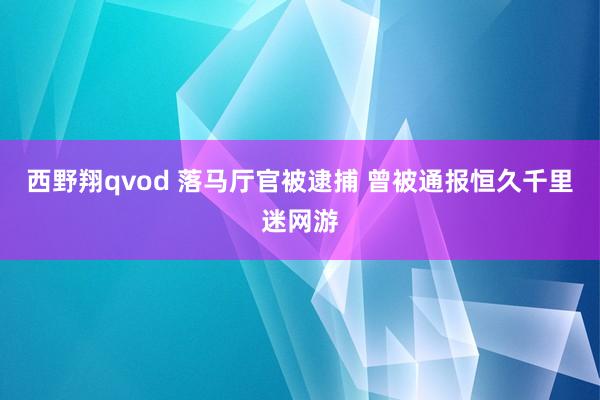 西野翔qvod 落马厅官被逮捕 曾被通报恒久千里迷网游