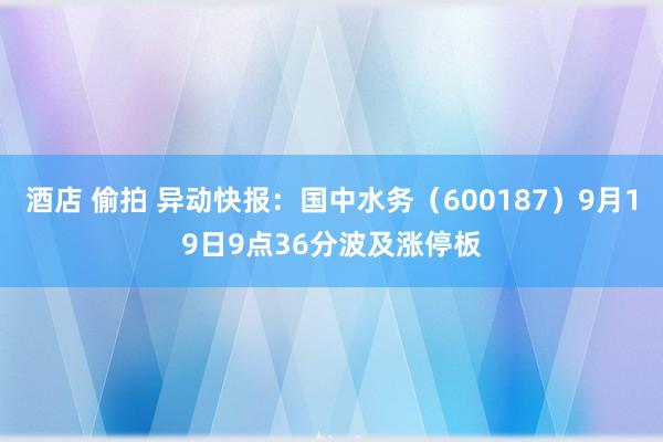 酒店 偷拍 异动快报：国中水务（600187）9月19日9点36分波及涨停板