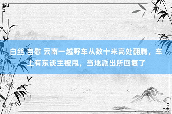 白丝 自慰 云南一越野车从数十米高处翻腾，车上有东谈主被甩，当地派出所回复了