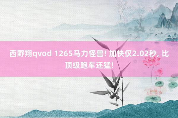 西野翔qvod 1265马力怪兽! 加快仅2.02秒， 比顶级跑车还猛!