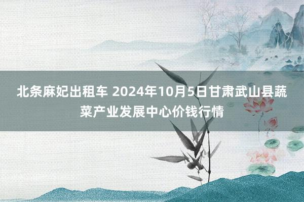 北条麻妃出租车 2024年10月5日甘肃武山县蔬菜产业发展中心价钱行情