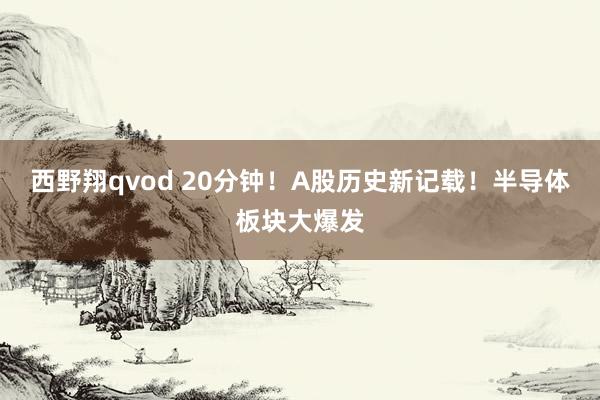 西野翔qvod 20分钟！A股历史新记载！半导体板块大爆发