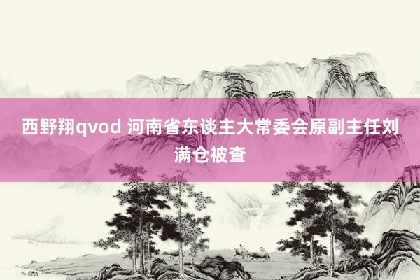 西野翔qvod 河南省东谈主大常委会原副主任刘满仓被查