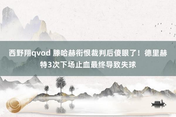 西野翔qvod 滕哈赫衔恨裁判后傻眼了！德里赫特3次下场止血最终导致失球