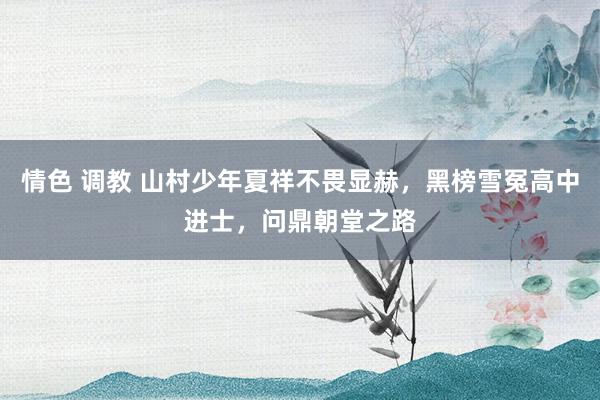 情色 调教 山村少年夏祥不畏显赫，黑榜雪冤高中进士，问鼎朝堂之路