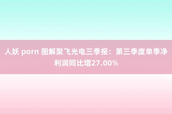 人妖 porn 图解聚飞光电三季报：第三季度单季净利润同比增27.00%