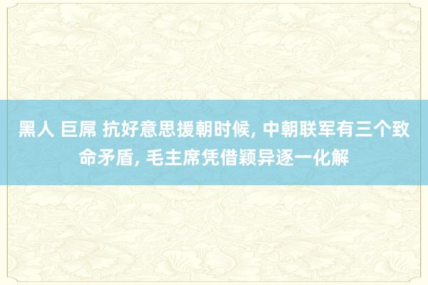 黑人 巨屌 抗好意思援朝时候， 中朝联军有三个致命矛盾， 毛主席凭借颖异逐一化解