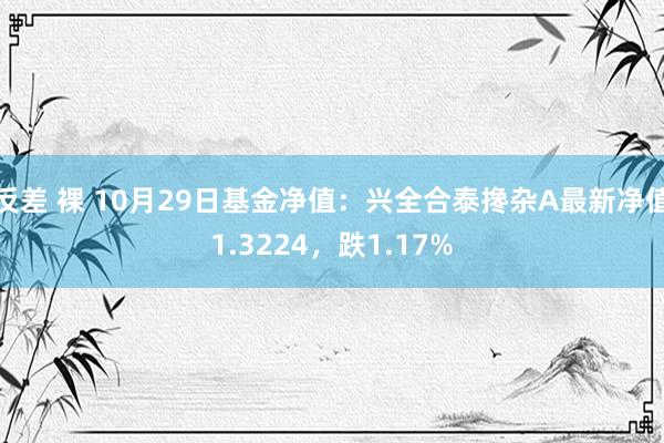 反差 裸 10月29日基金净值：兴全合泰搀杂A最新净值1.3224，跌1.17%