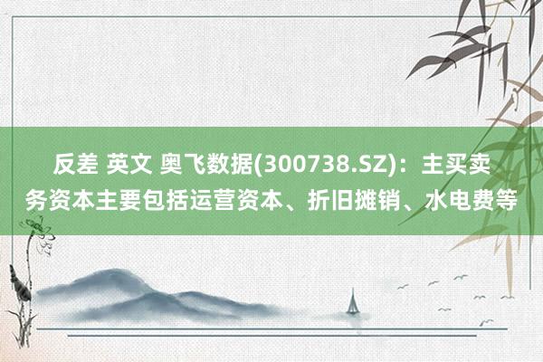 反差 英文 奥飞数据(300738.SZ)：主买卖务资本主要包括运营资本、折旧摊销、水电费等