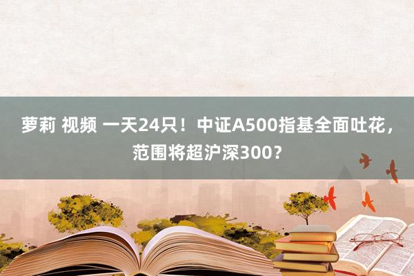 萝莉 视频 一天24只！中证A500指基全面吐花，范围将超沪深300？