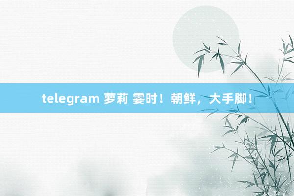 telegram 萝莉 霎时！朝鲜，大手脚！