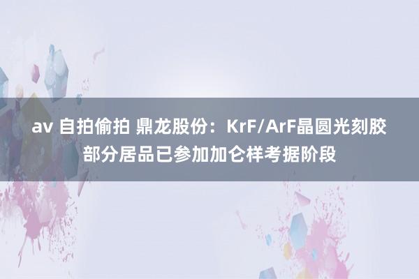 av 自拍偷拍 鼎龙股份：KrF/ArF晶圆光刻胶部分居品已参加加仑样考据阶段