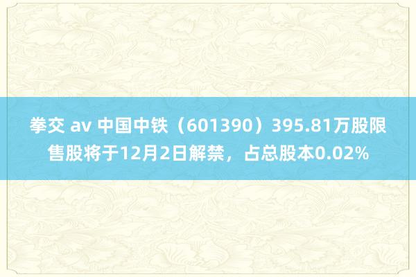 拳交 av 中国中铁（601390）395.81万股限售股将于12月2日解禁，占总股本0.02%