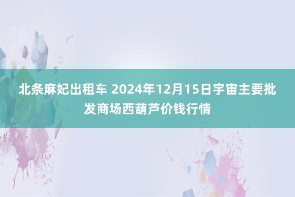 北条麻妃出租车 2024年12月15日宇宙主要批发商场西葫芦价钱行情