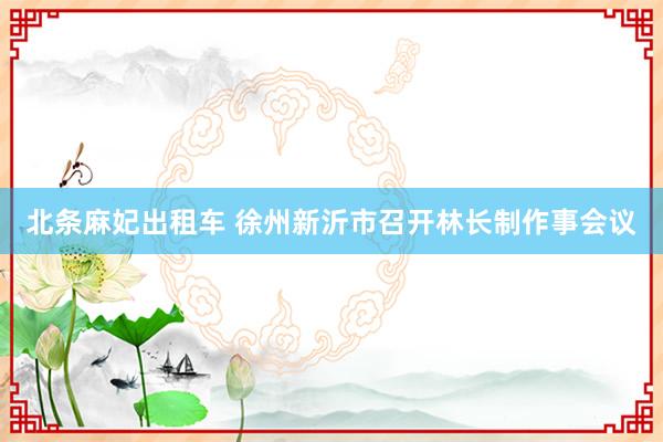 北条麻妃出租车 徐州新沂市召开林长制作事会议