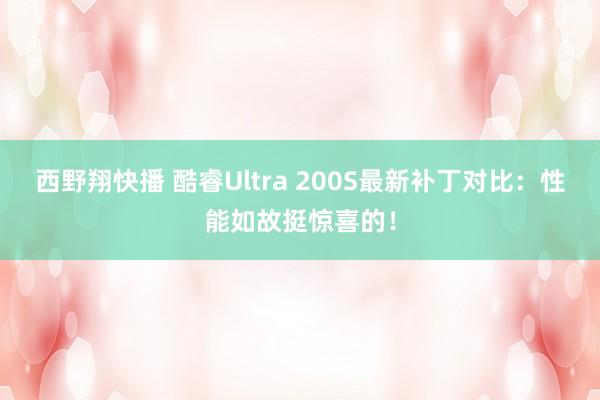 西野翔快播 酷睿Ultra 200S最新补丁对比：性能如故挺惊喜的！