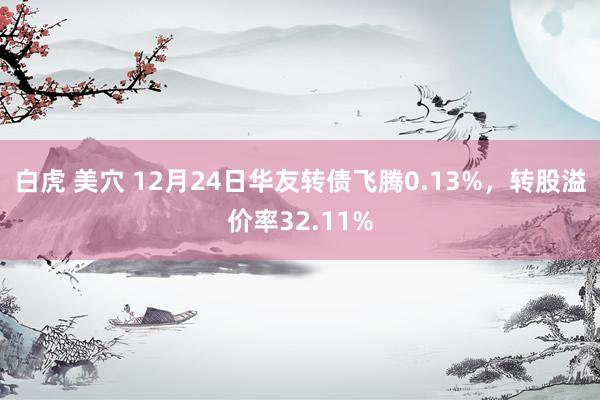 白虎 美穴 12月24日华友转债飞腾0.13%，转股溢价率32.11%