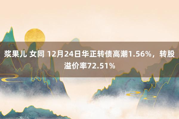 浆果儿 女同 12月24日华正转债高潮1.56%，转股溢价率