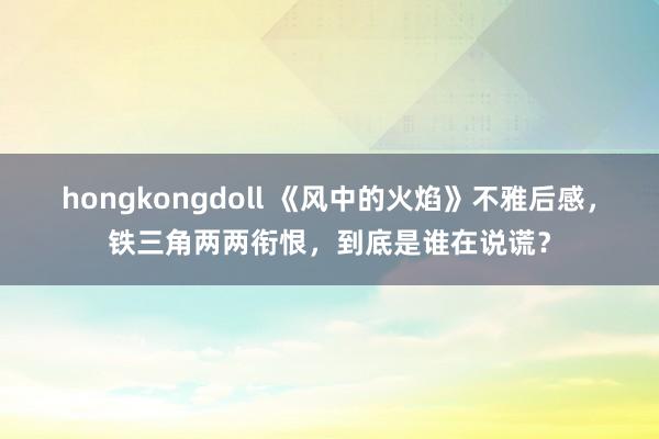 hongkongdoll 《风中的火焰》不雅后感，铁三角两两衔恨，到底是谁在说谎？