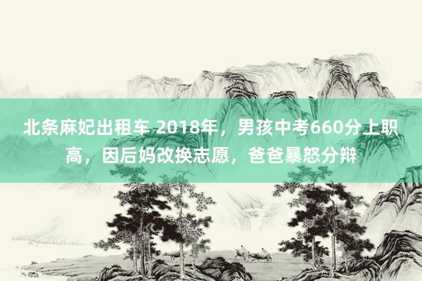 北条麻妃出租车 2018年，男孩中考660分上职高，因后妈改换志愿，爸爸暴怒分辩