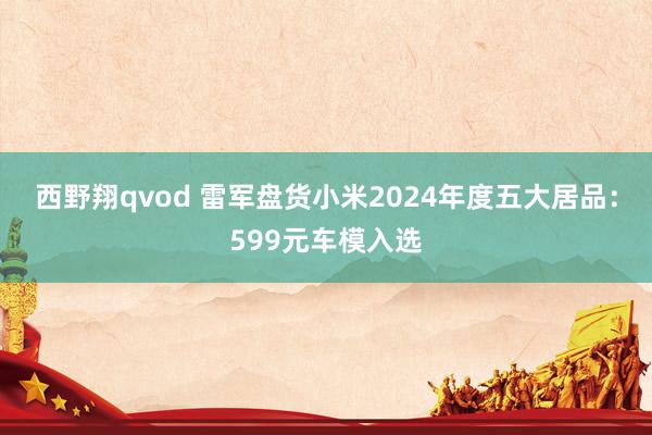 西野翔qvod 雷军盘货小米2024年度五大居品：599元车