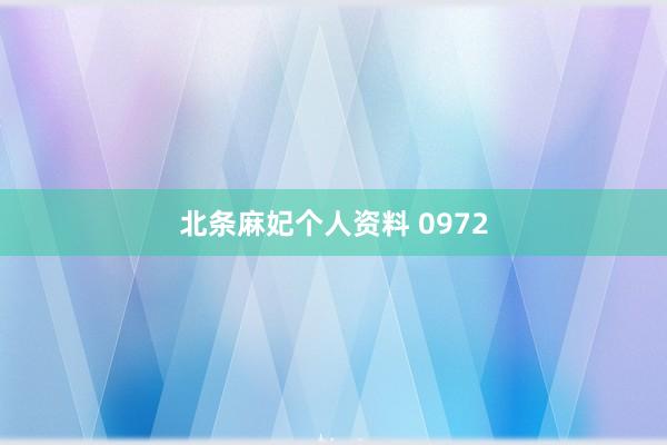 北条麻妃个人资料 0972