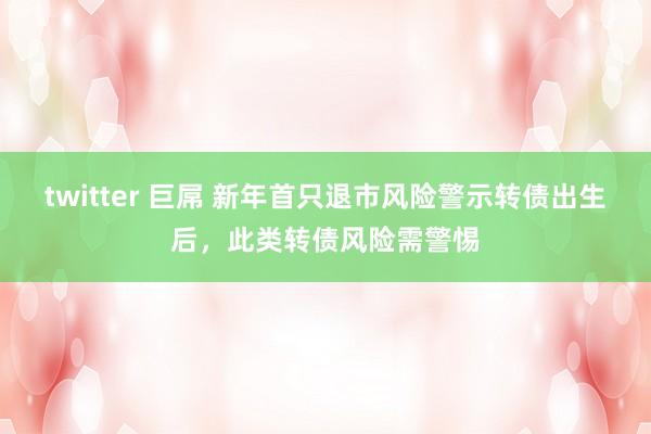 twitter 巨屌 新年首只退市风险警示转债出生后，此类转