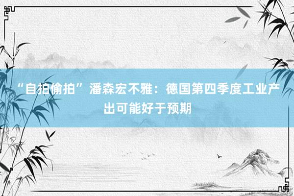 “自拍偷拍” 潘森宏不雅：德国第四季度工业产出可能好于预期